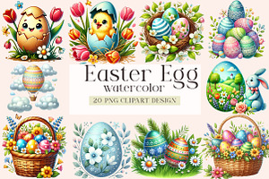 Easter Clipart, Easter Egg Bundle, an Illustration by DreamArtGraphic