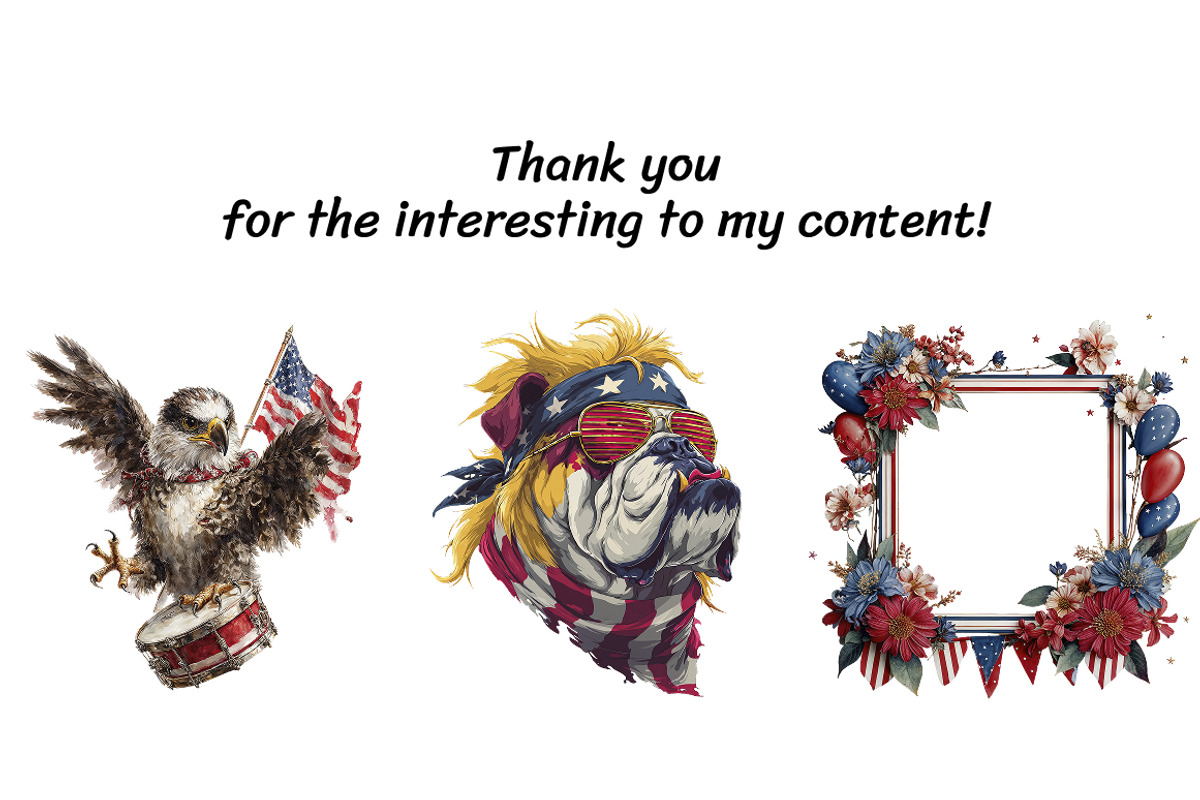 American Independence Day Clipart, a Decorative Illustration by InkyQueenArt (Photo 5 of 5)