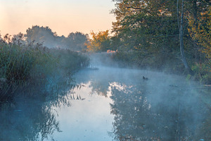 A river against the sun. A foggy autumn morning. The first frost, a Photo by Pictures for you!!!!!!!!!
