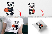 Gift Panda Clipart, a Graphic by Artnoy (Thumbnail 3 of 5)