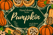 Hand drawn vintage pumpkins, a Decorative Illustration by Elena Mykhailenko (Thumbnail 1 of 5)
