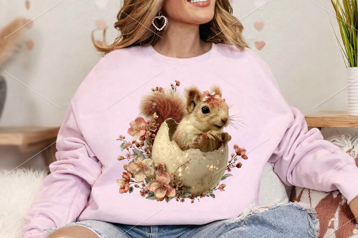 Whimsical Easter Squirrel Clipart, a Seasonal Illustration by Canvas Craft (Photo 4 of 7)