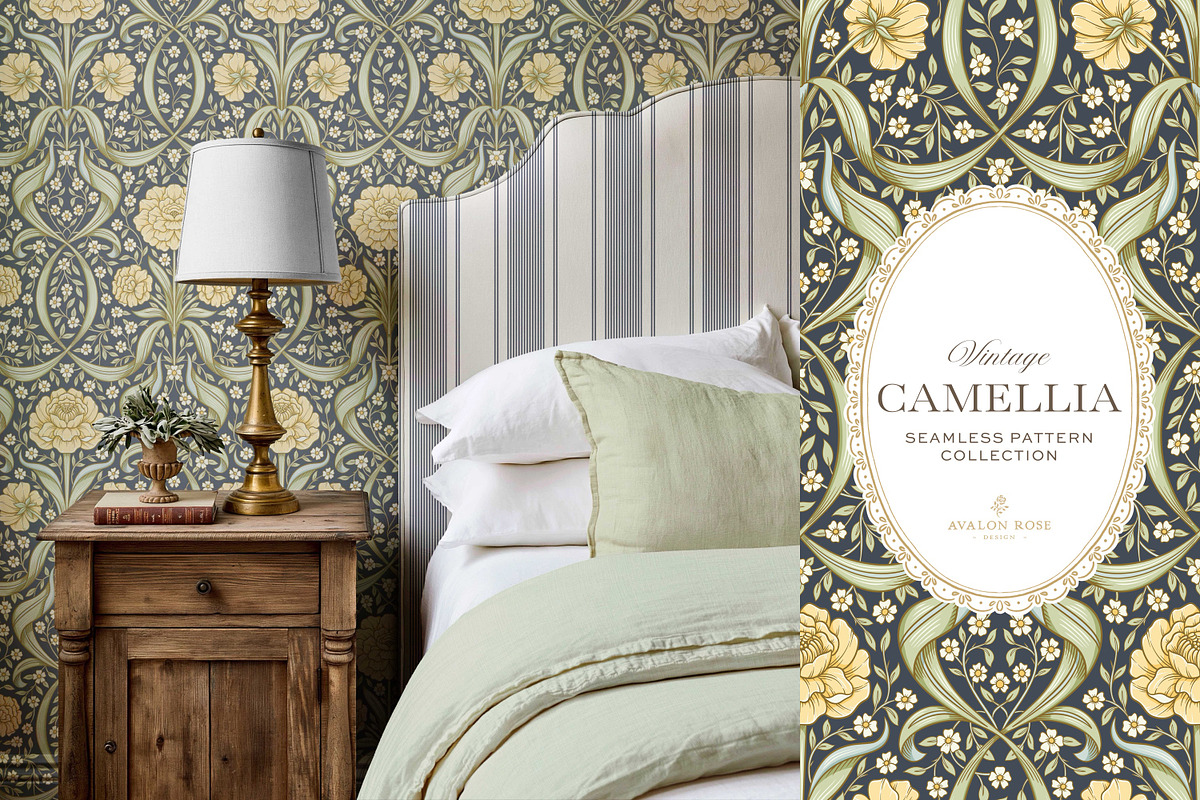 Arts & Crafts Floral Pattern Navy, a Pattern Graphic by Eclectic Anthology (Photo 10 of 10)