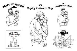 Father’s Day vector illustration set, an Object Illustration by MkStudio