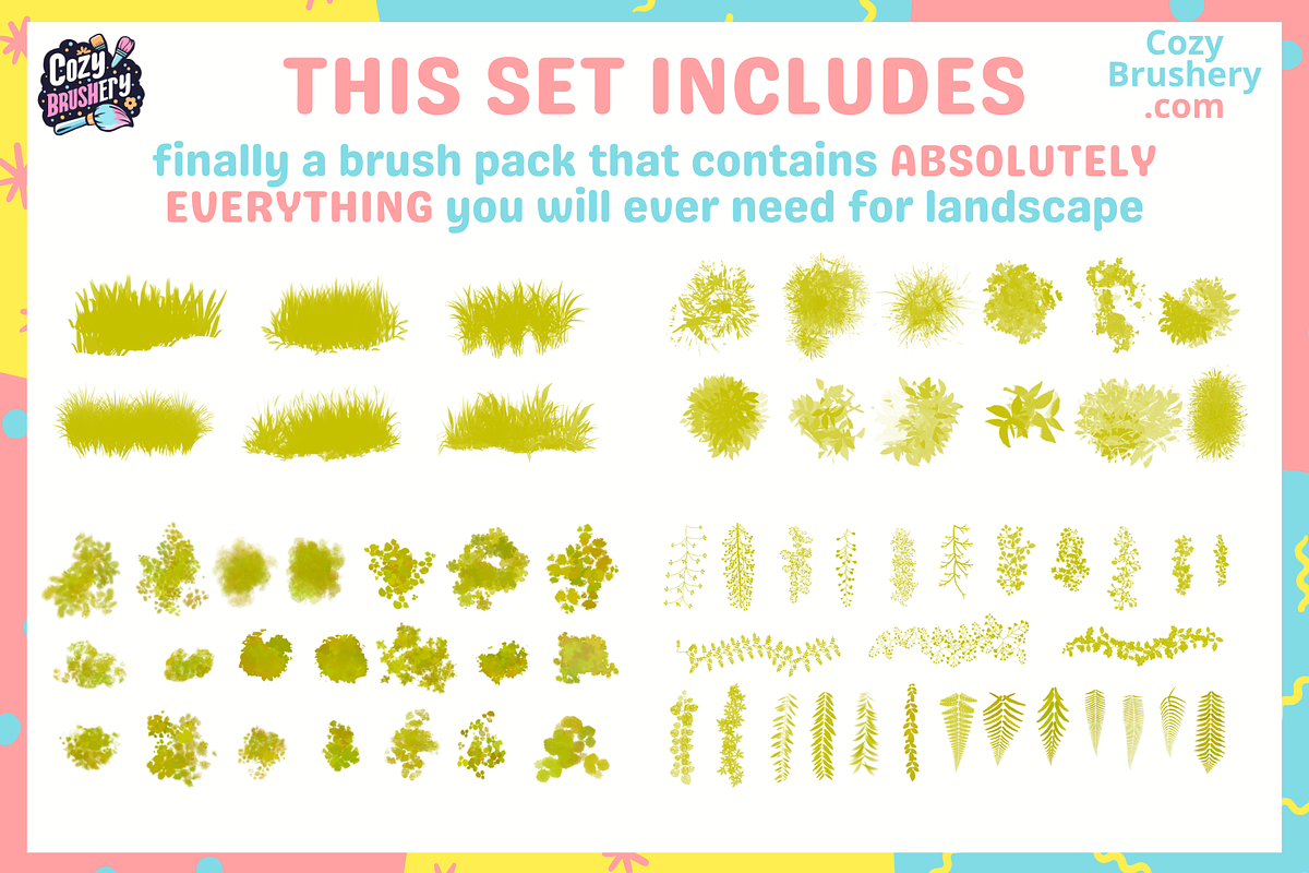 Procreate Nature Background Brushes, a Brushes & More by Cozy Brushery (Photo 3 of 12)