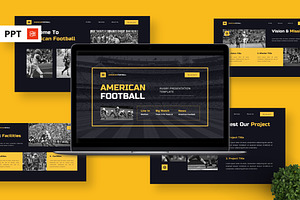 American Football - Rugby Powerpoint, a Presentation Template by Deepslide Studio