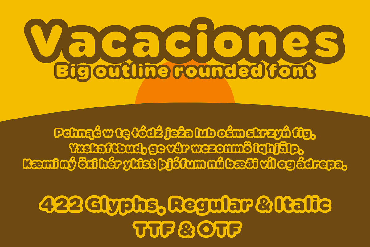 Vacaciones big outline font