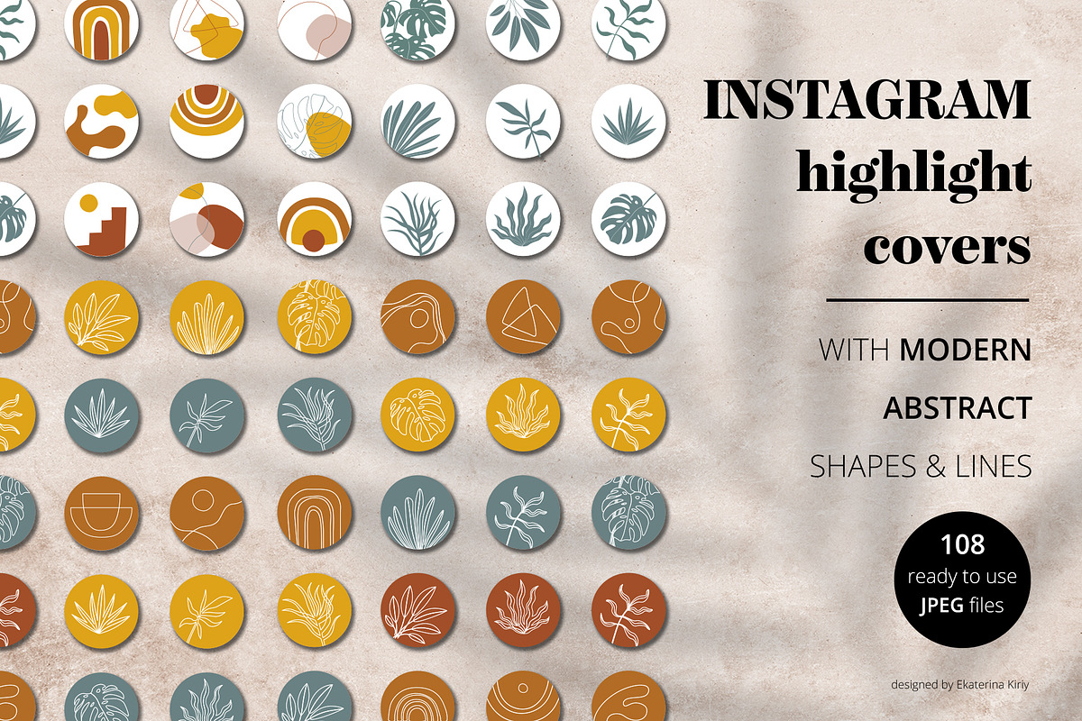 Modern instagram highlight covers, a Social Media Template by EkaterinaKiriy (Photo 1 of 7)