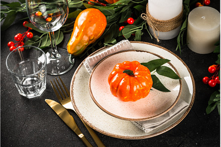 Autumn table setting with plate, a Food & Drink Photo by Nadia-nb