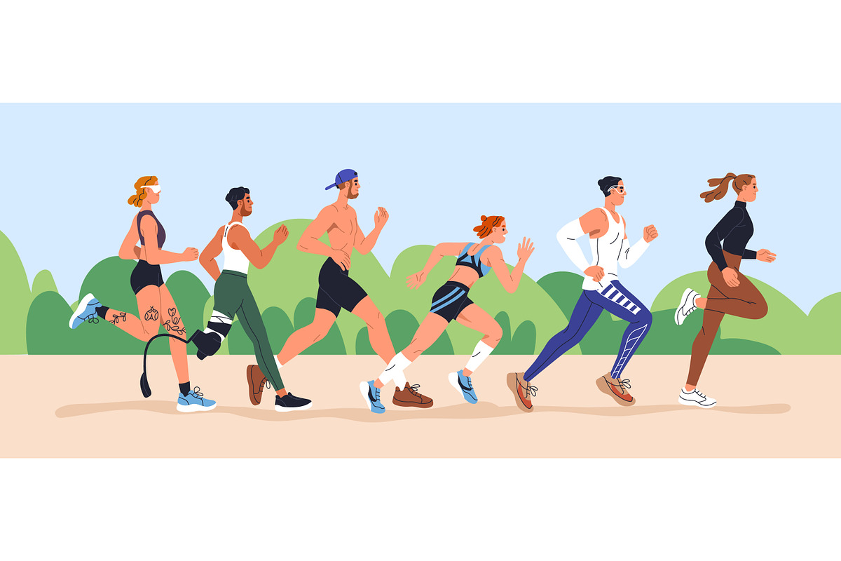 People jogging, running, doing sport, a Sport Illustration by Good Studio (Photo 5 of 8)