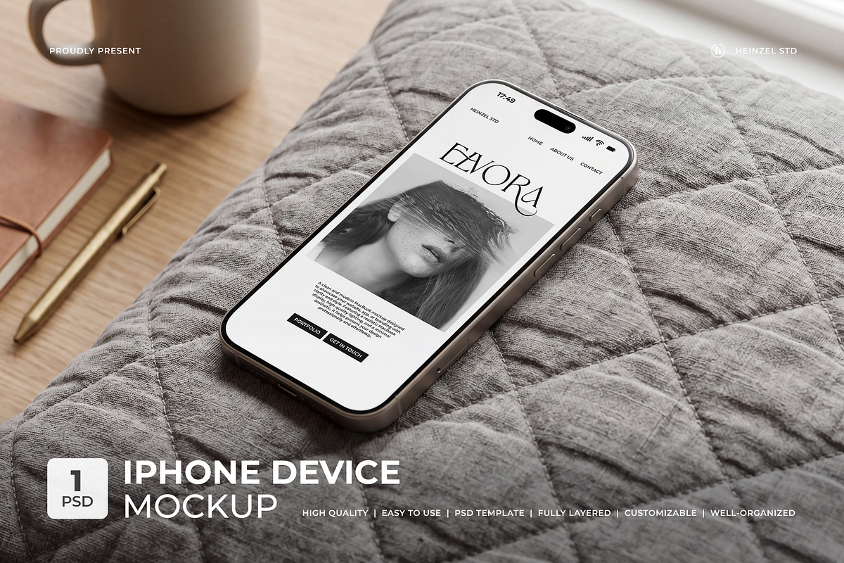 Elvora - iPhone Device Mockup, an iPhone Mockup by Heinzel Std Mockup (Photo 1 of 5)