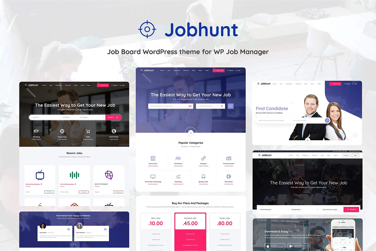 Jobhunt - Job Board WordPress theme, a WordPress Template by Hubzway