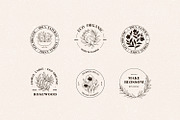 Line floral logo kit. Organic labels, a Branding & Logo Template by Kate Macate (Thumbnail 11 of 13)