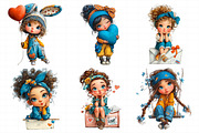 Valentine Cute Girl Clipart Bundle, an Illustration by Daily.Designs (Thumbnail 7 of 7)