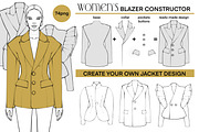 Blazer Constructor - Mix & Match set, an Object Graphic by designs.svkl (Thumbnail 1 of 11)