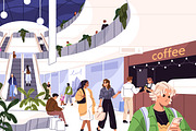 People in shopping mall, a Person Illustration by PaperTrident (Thumbnail 3 of 3)