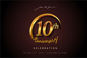 Golden anniversary logo & Gold ring, a Card Template by OtpirusGraphic (Thumbnail 1 of 5)