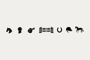 Horse Icon Vector Set, an Outline Icon by Leah Suzanne (Thumbnail 1 of 3)