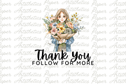 Flower Girl Clipart Summer Girl Png, a Decorative Illustration by Paper Artsthetics (Thumbnail 6 of 6)