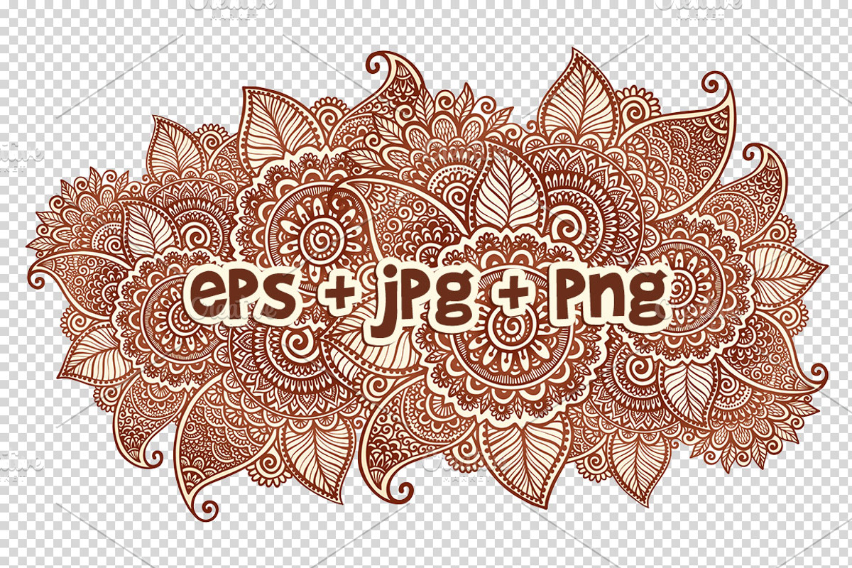 India sign in henna tattoo style, a Decorative Illustration by Art of Sun (Photo 2 of 2)
