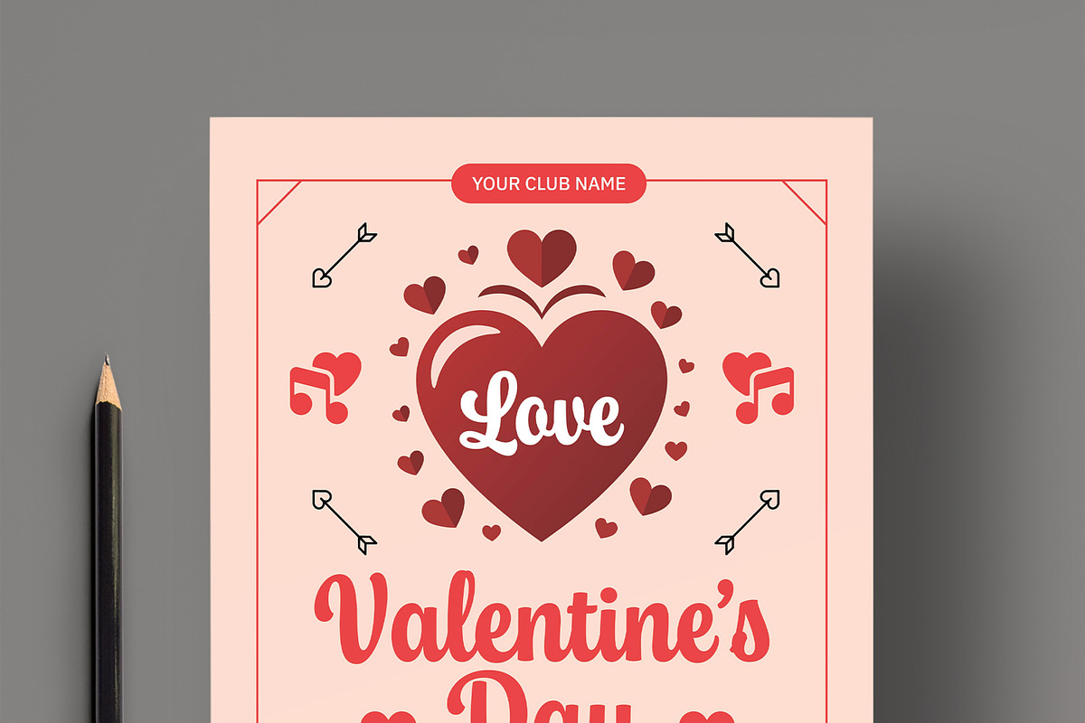 Valentines Day Party Flyer Template, a Flyer Template by MightyDesign (Photo 4 of 8)