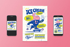 Ice Cream Promo Flyer Set, a Flyer Template by Aiyari Graphic