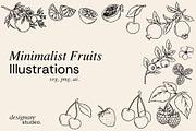 Minimalist Fruits Illustrations, a Decorative Illustration by ginni illustrations (Thumbnail 1 of 5)
