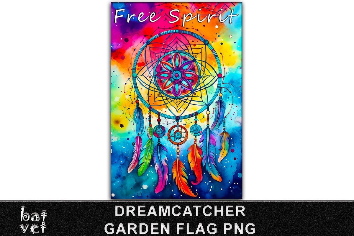 Dreamcatcher Garden Flag PNG Print, an Object Graphic by BatVetDesigns (Photo 3 of 3)
