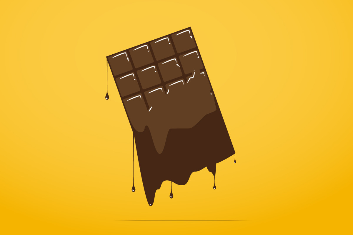 Melted chocolate bar icon., an Icon by Sergey Mironov's store