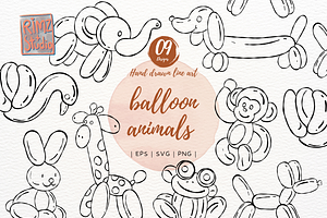 Balloon Animals Hand-Drawn SVG