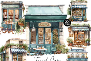 Watercolor French Cafe Clipart