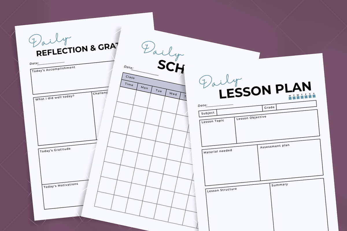 DAILY TEACHER PLANNER TEMPLATE CANVA, a Templates & Theme by Elegant_Studio44 (Photo 4 of 4)