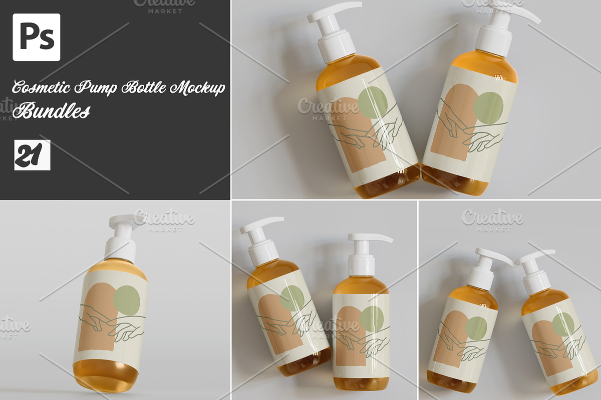 Bottle pump mockup bundles, a Cups & Container Mockup by Ambo Ampeng (Photo 1 of 22)