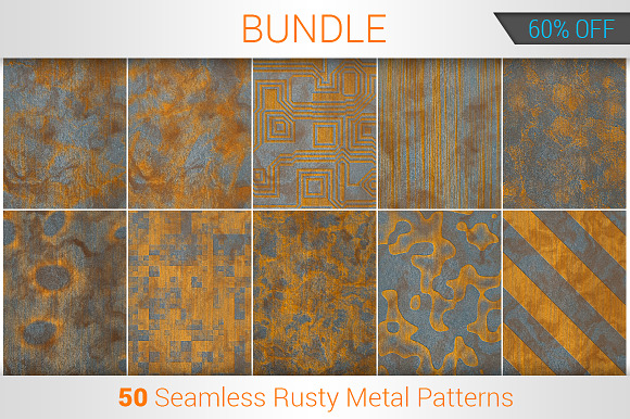 Rusty Metal Seamless Patterns Bundle preview 6