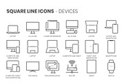 Square line icons, an Outline Icon by Howcolour (Thumbnail 31 of 85)