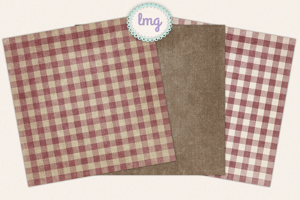 Country Gingham Scrapbook Papers, a Pattern Graphic by Lavender Mint Graphics (Photo 5 of 5)