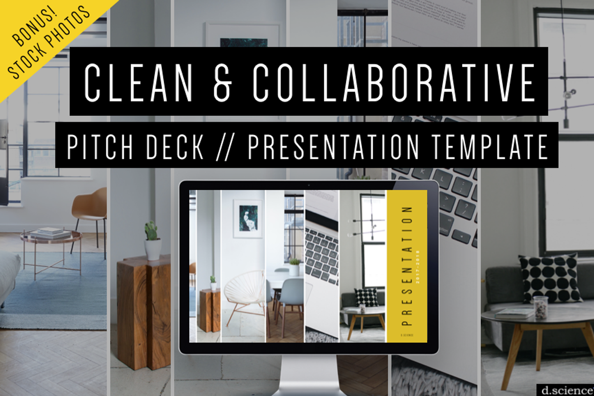 Creative Pitch Deck Presentation, a Presentation Template by Template Monkey @dscience (Photo 1 of 12)