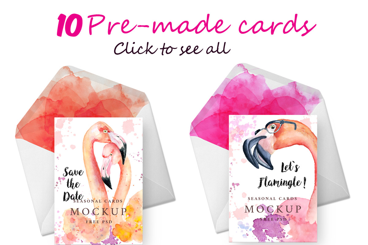 Boho flamingo Watercolor set, an Illustration by Evgeniia (Photo 5 of 10)