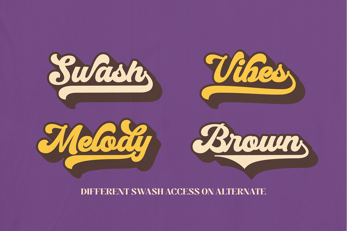 Mucky Script - Retro Groovy Font, a Script Font by Holyline Design (Photo 6 of 14)