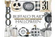 Watercolor buffalo plaid halloween, a Seasonal Illustration by ArtfulStudio (Thumbnail 1 of 8)