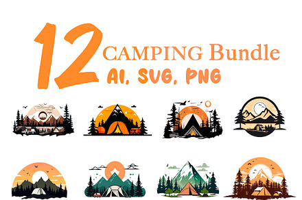 Camping Svg Bundle 12 set