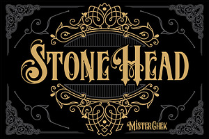 Stone Head, a Blackletter Font by Mister Chek