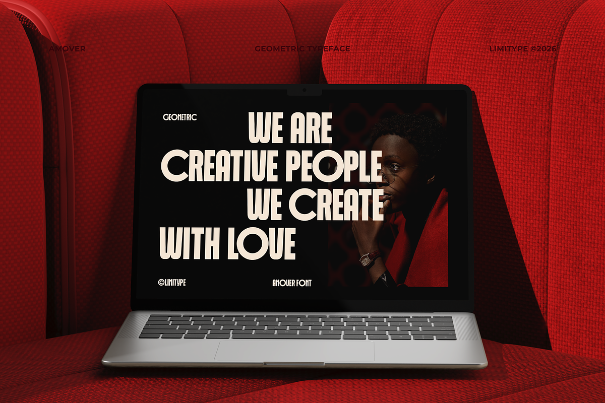 Amover - Bold Geometric Font, a Sans Serif Font by limitype (Photo 10 of 12)