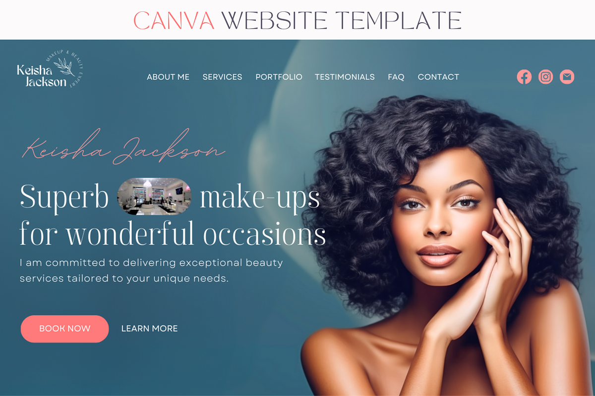Canva Website Template Beauty, a Landing Page Template by vectorocean (Photo 1 of 11)