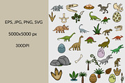 Dino World: Prehistoric Clipart, an Animal Illustration by Elatedowl (Thumbnail 2 of 7)