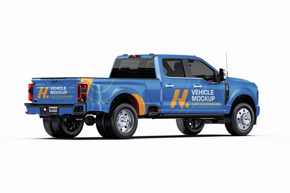 Realistic Heavy-Duty Dually Mockup