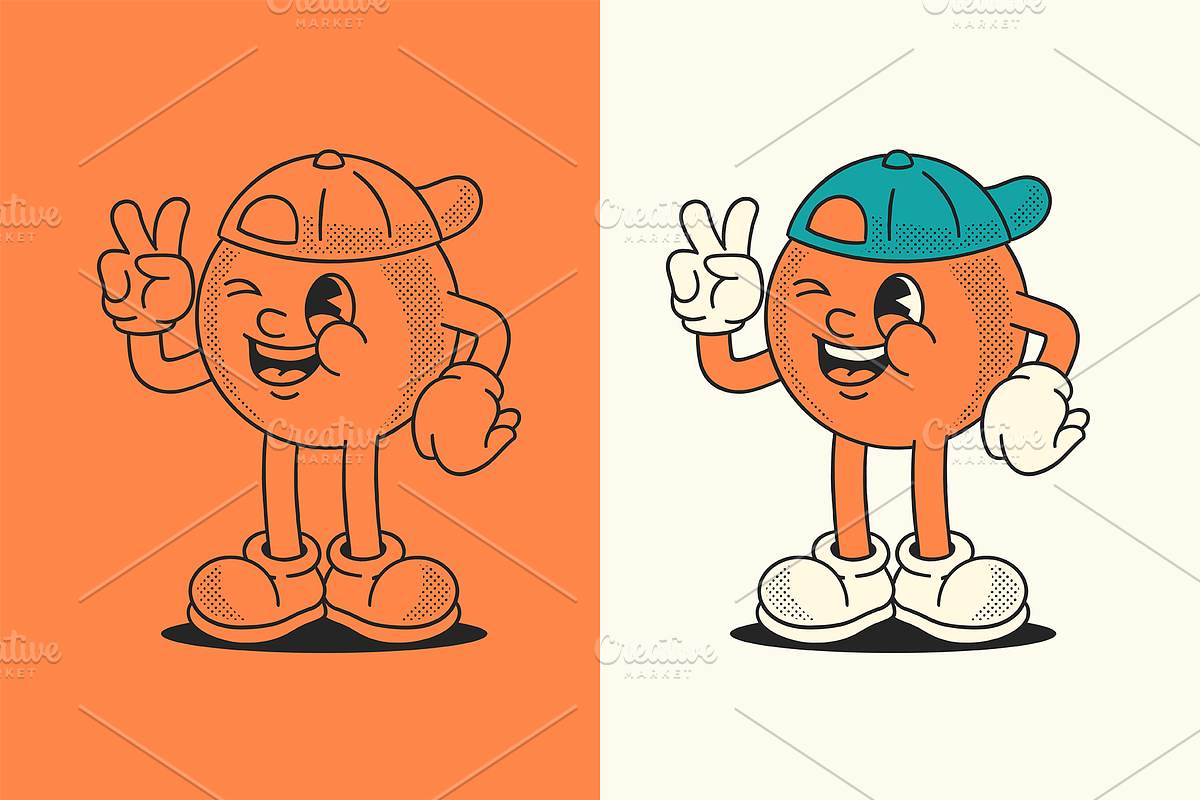 Orange Fruit Cartoon Character, a Food Illustration by ™Creasi (Photo 2 of 7)