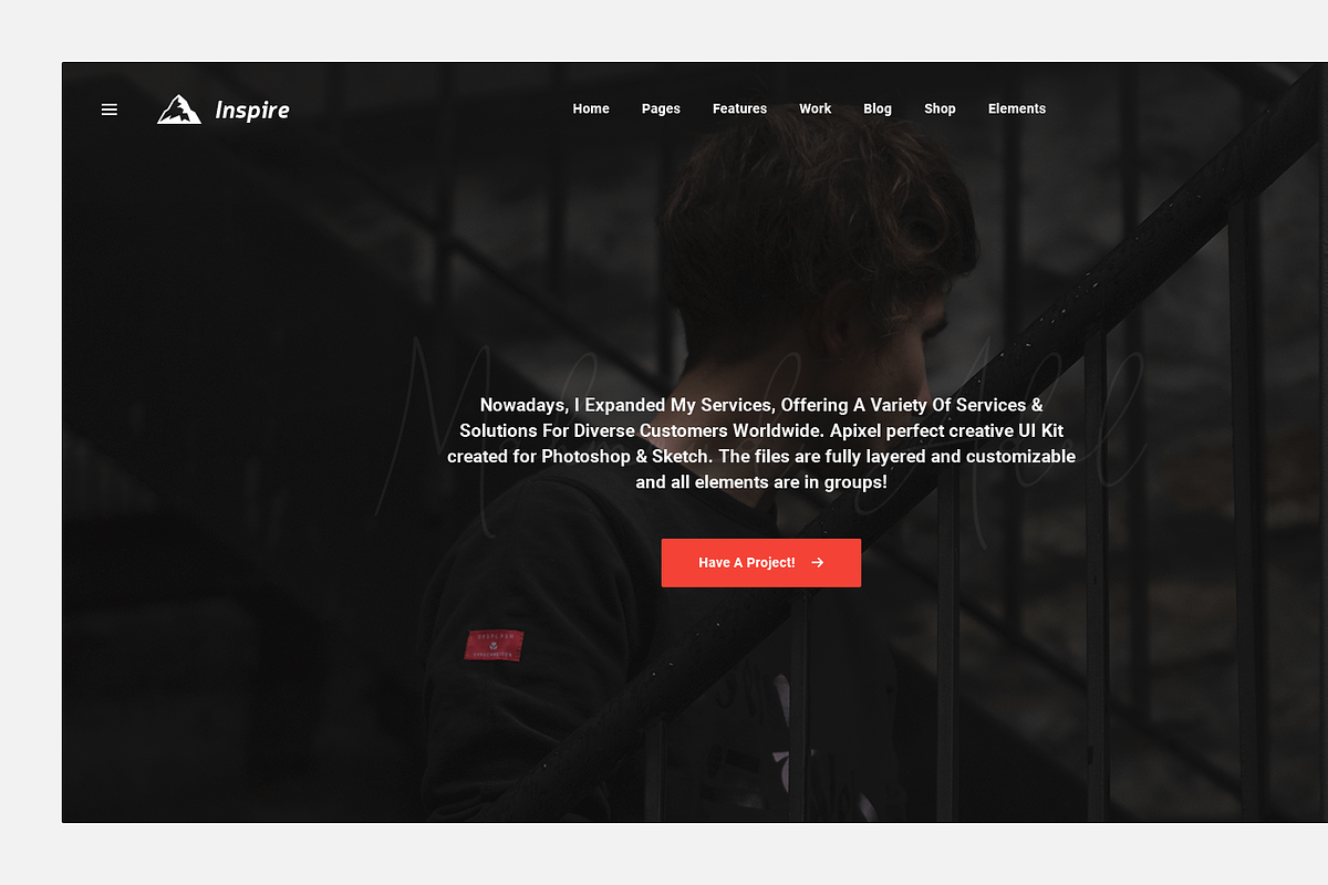 inspire UI Kit - Web Hero Headers, an UI Kit Template by begha (Photo 9 of 14)