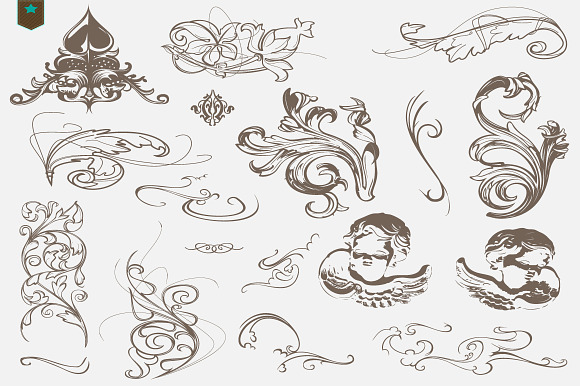 vector decorative swirls ornaments preview 3