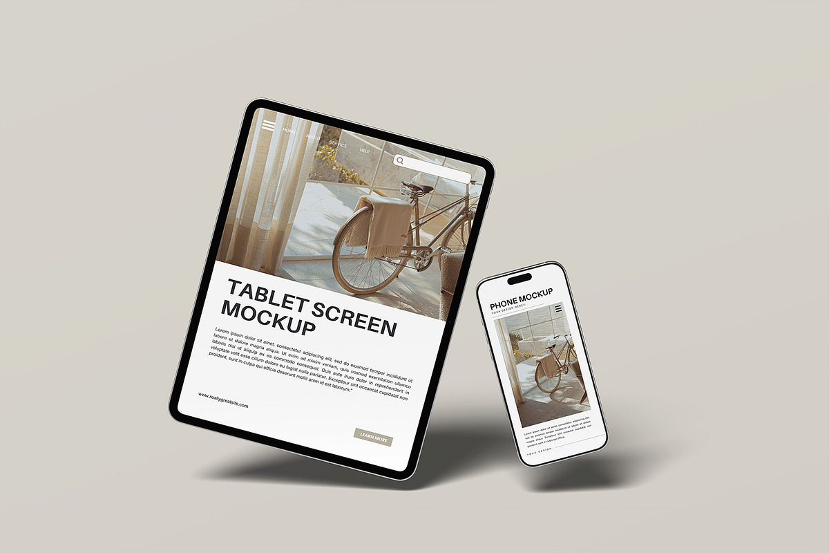 Tablet and Smartphone Mockup, a Device Mockup by ZifaraDesign (Photo 4 of 5)